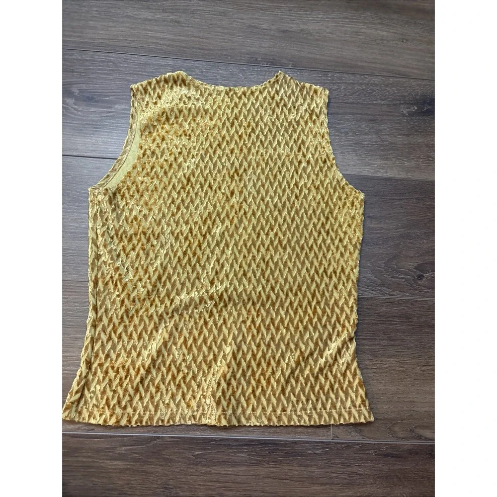 Vintage 90s Y2K Hanky Panky Velvet Mustard 3d   Tank Top Small USA